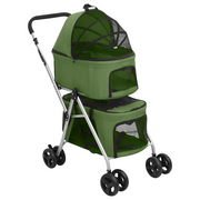Passeggino Cani Pieghevole 2 Livelli Verde 83x48x97cm Tessutocod mxl 127007