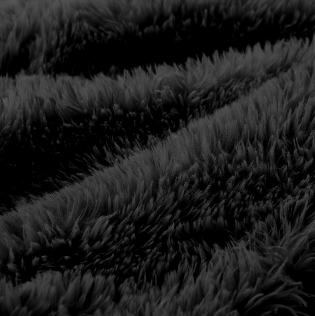 Divano modulare 3 posti 291x104x73 cm in tessuto peluche; nero; senza montaggio