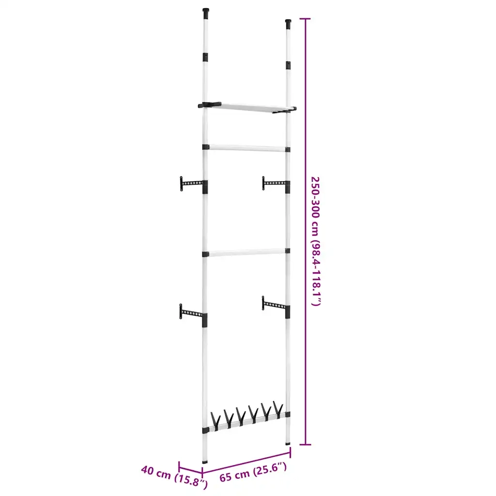 Sistema per Guardaroba Telescopico Aste Mensole in Alluminio cod mxl 73010