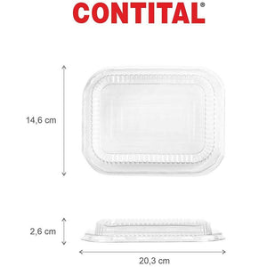 50pz Coperchi in Plastica per Vaschette Alluminio Alimenti Monouso 2 Porzioni