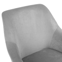 Poltrona Sedia Dondolo Relax Tessuto e Metallo Imbottita Design Moderno Grigio