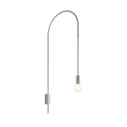 Zafferano - Lampada da Parete Filo, Orientabile 200°, Metallo Verniciato Lampadina E27 max 60W inclusa, H110cm - Bianca