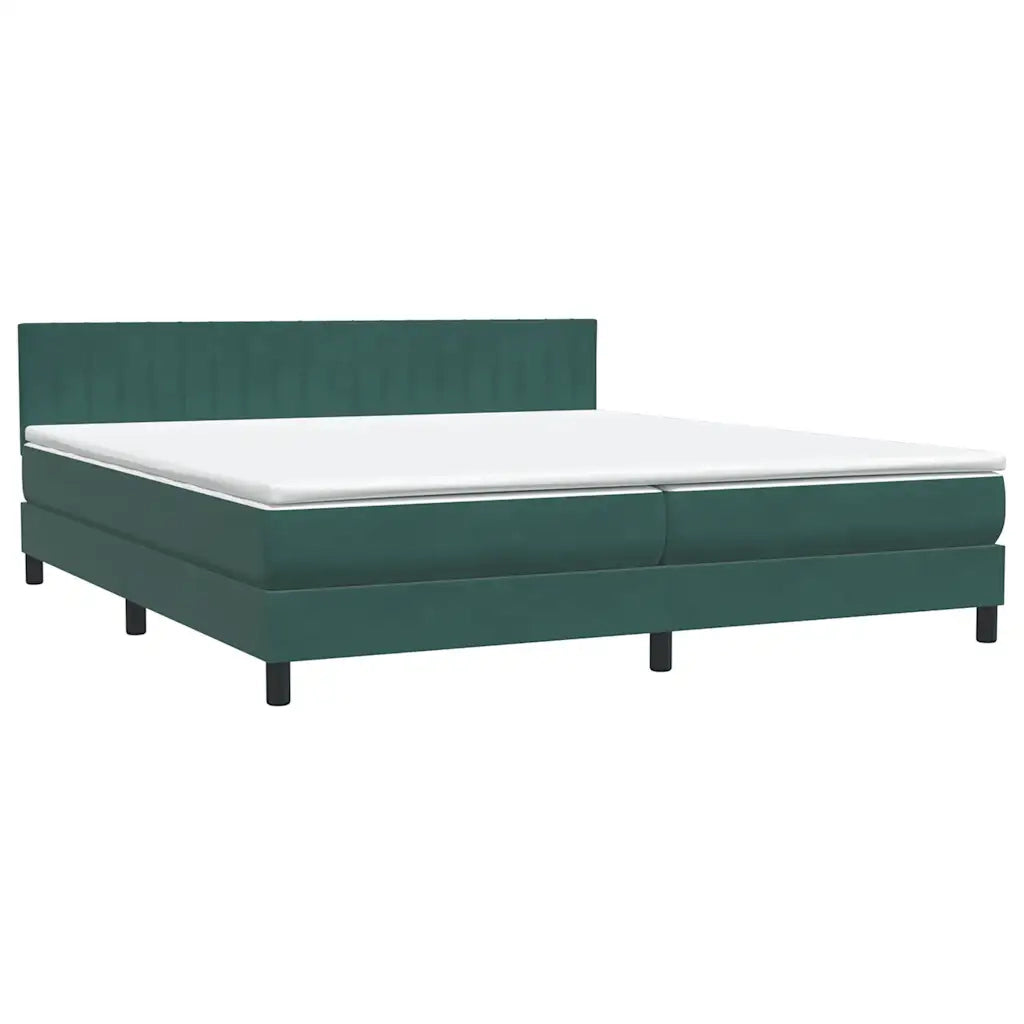 Giroletto a Molle con Materasso Verde Scuro 180x220 cm Velluto 3316464
