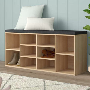 Panca Scarpiera Casa Multiuso 10 Ripiani Porta Scarpe Cuscino Eco Pelle Beige