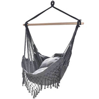 Poltrona Sospesa Giardino Sedia Dondolo Pensile Amaca Campeggio Cuscini Grigio