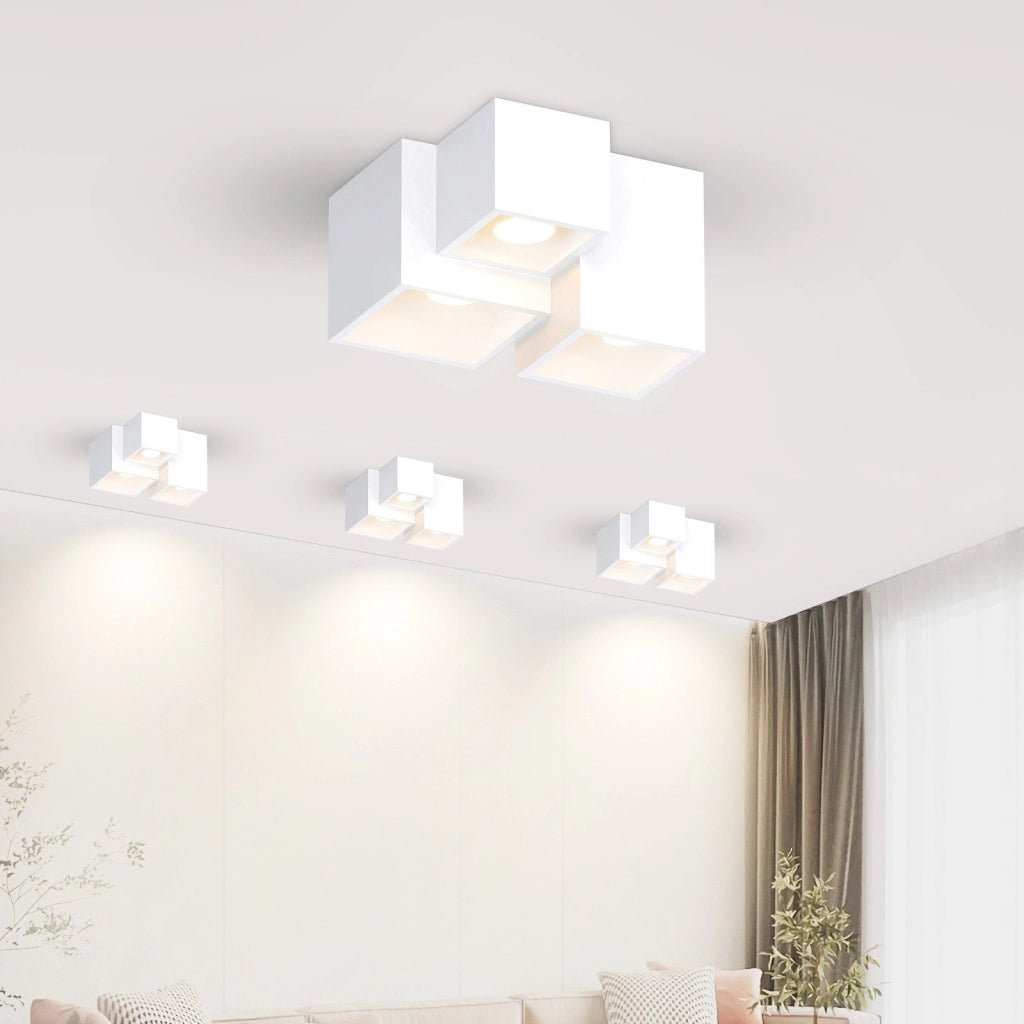 ZMH Lampada da soffitto plafoniera LED moderna gesso bianco faretto GU10 per soggiorno