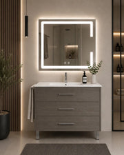Mobile bagno con lavabo ORIGENBATH RIBERA senza specchio 60x35 cm rovere smoky