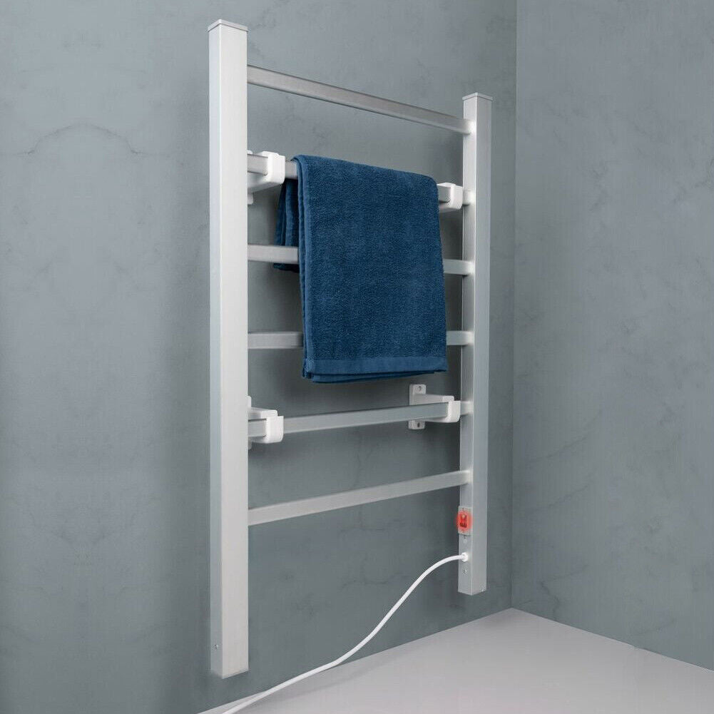 Scaldasalviette Termoarredo Elettrico per Bagno 2in1 da Parete e Terra 6 Barre