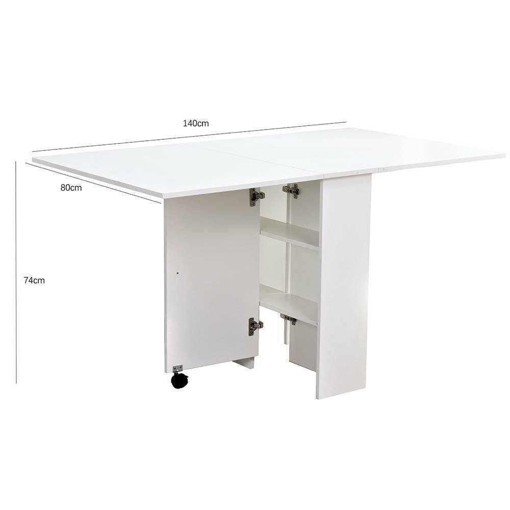 Tavolo Pranzo Salvaspazio Scrivania Richiudibile Allungabile a Scomparsa Bianco