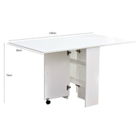 Tavolo Pranzo Salvaspazio Scrivania Richiudibile Allungabile a Scomparsa Bianco