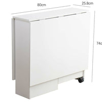 Tavolo Pranzo Salvaspazio Scrivania Richiudibile Allungabile a Scomparsa Bianco