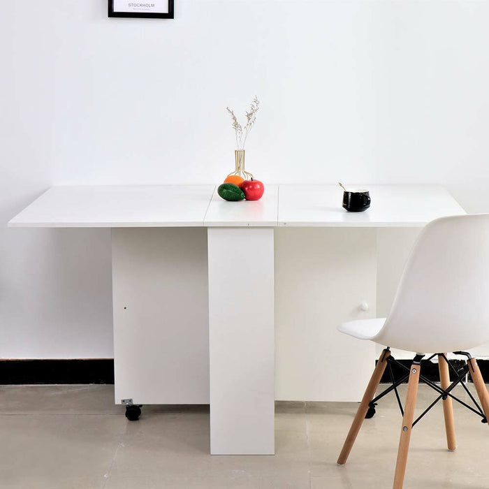 Tavolo Pranzo Salvaspazio Scrivania Richiudibile Allungabile a Scomparsa Bianco