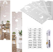 Set di Misurazione per Bambini - Specchio per Parete da Assemblare - Decorazione per Camera da Letto - Misuratore di Altezza con Righello - Specchio con Forma - Registrazione di Altezza