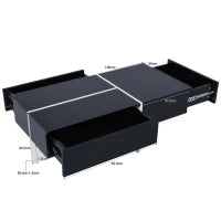 Tavolino da Salotto a Blocchi con Sistema di Illuminazione a LED Controllato tramite App, Bianco e Nero