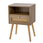 Comodino in rattan 40 x 30 x 60,5 cm pratico contenitore stile bohémien naturale 20_0019045