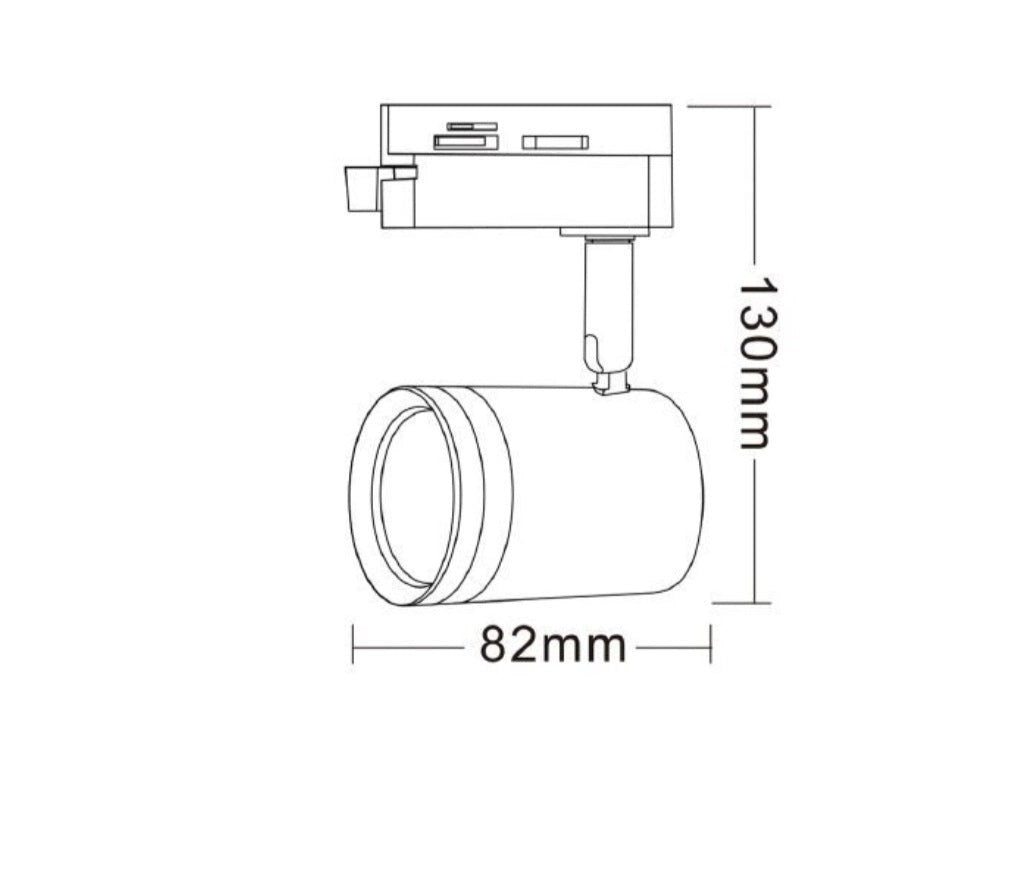 Faretto Track Light per Binario Monofase GU10 Nero Orientabile in Alluminio per Illuminazione Interni