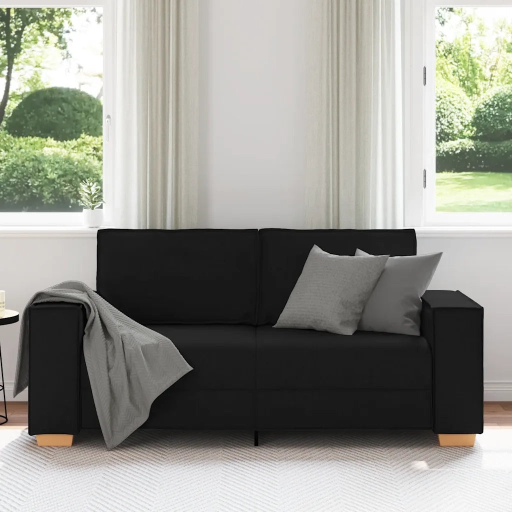 vidaXL Divano a 2 posti Nero 140 cm Tessuto
