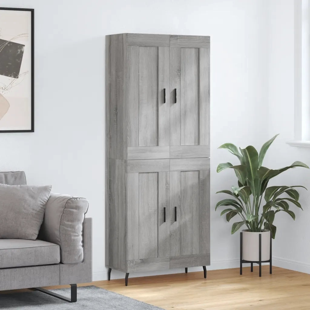 Credenza Grigio Sonoma 69,5x34x180 cm in Legno Multistrato 3199703