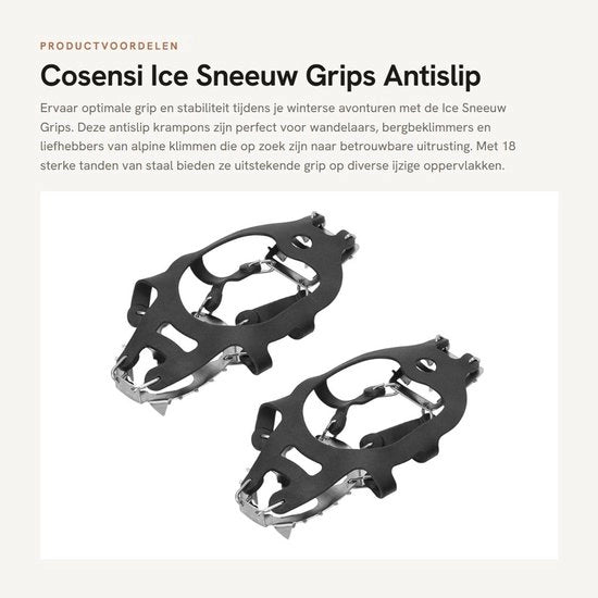 Crampons Antislip 18 Tendon - Sistema di Supporto in Acciaio Resistente - Leggero - Ideali per Escursionismo e Arrampicata
