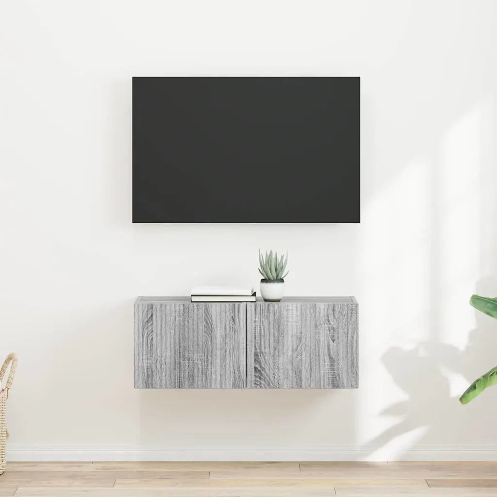 Mobile TV da parete 2 pcs Grigio Sonoma 39 x 31 x 29,5 cm 892182