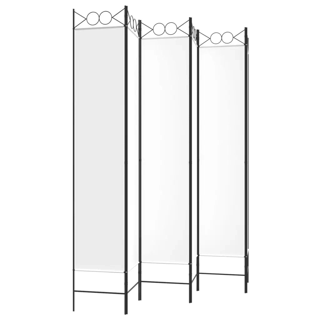 Divisorio a 6 Pannelli Bianco 240x200 cm Tessuto 350174