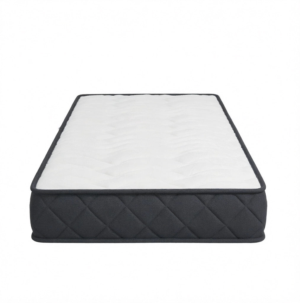 Materasso 90x190 cm in memory foam, poliestere bianco e grigio, singolo