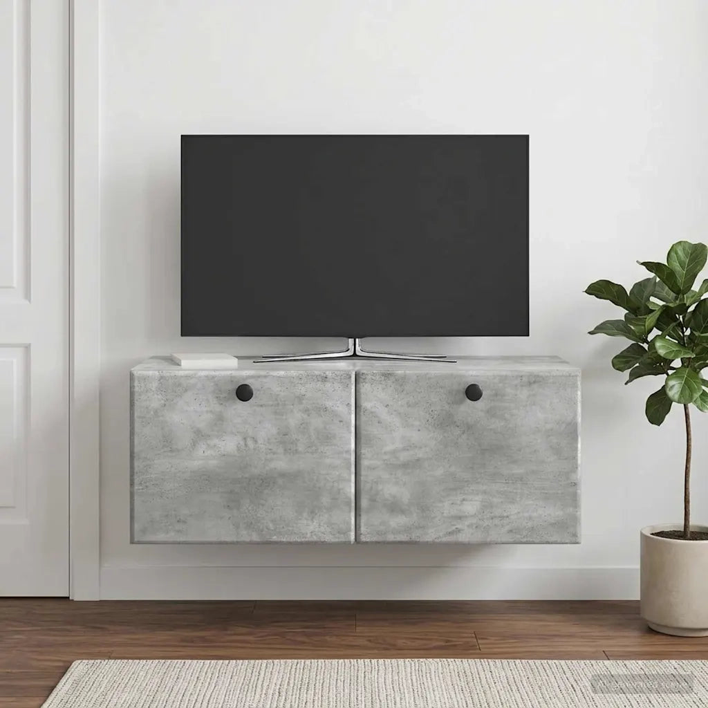 Mobile Porta TV da Muro 78,5 x 31 x 30 cm Grigio Cemento 899228