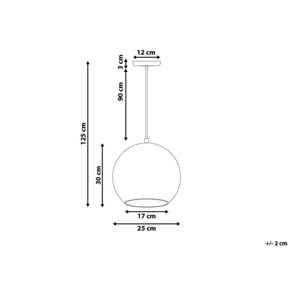 Lampada a Sospensione in Vetro Dorato a Forma di Globo Tondo 1 Luce Moderna