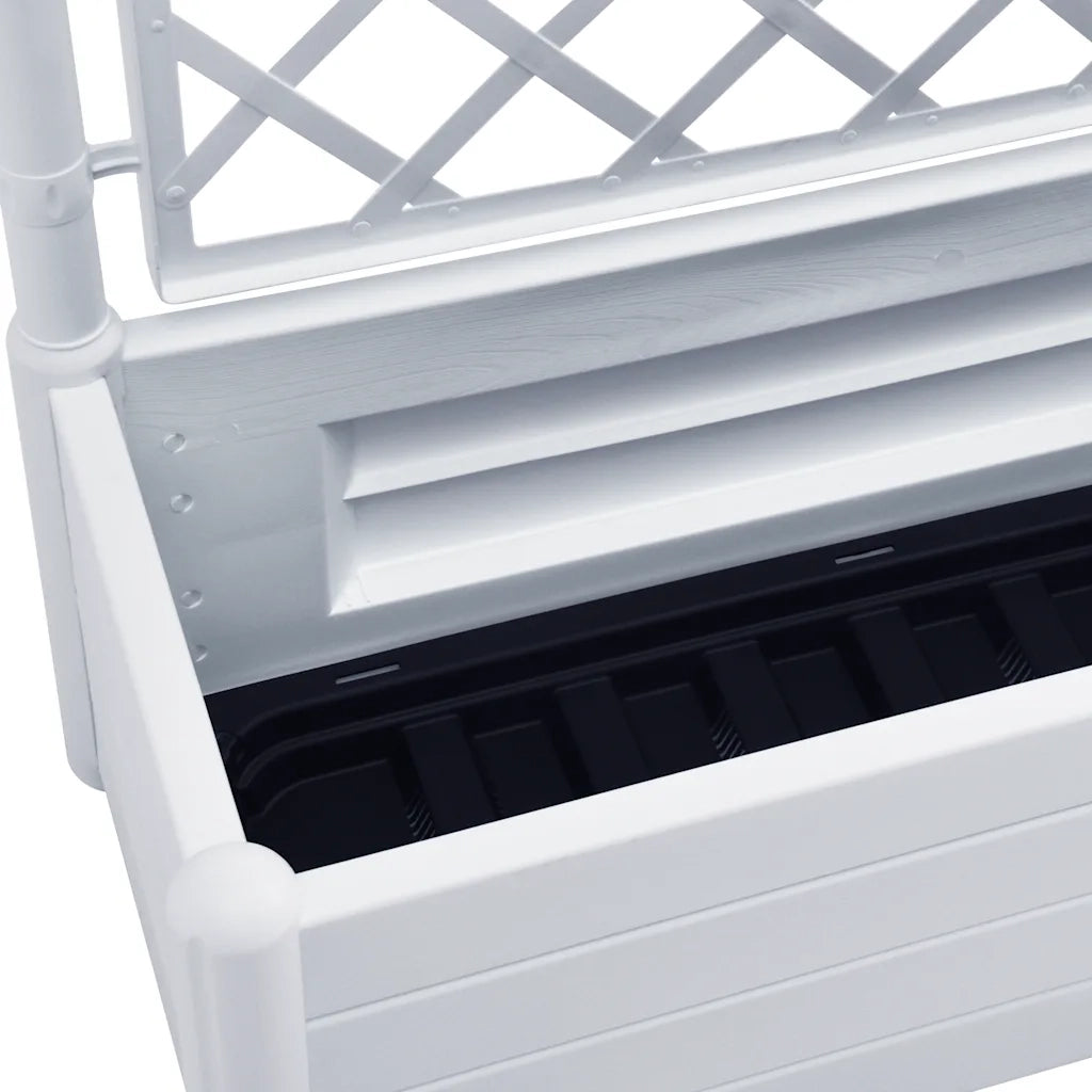 Fioriera da Giardino con Graticcio 100x43x142 cm PP Bianco