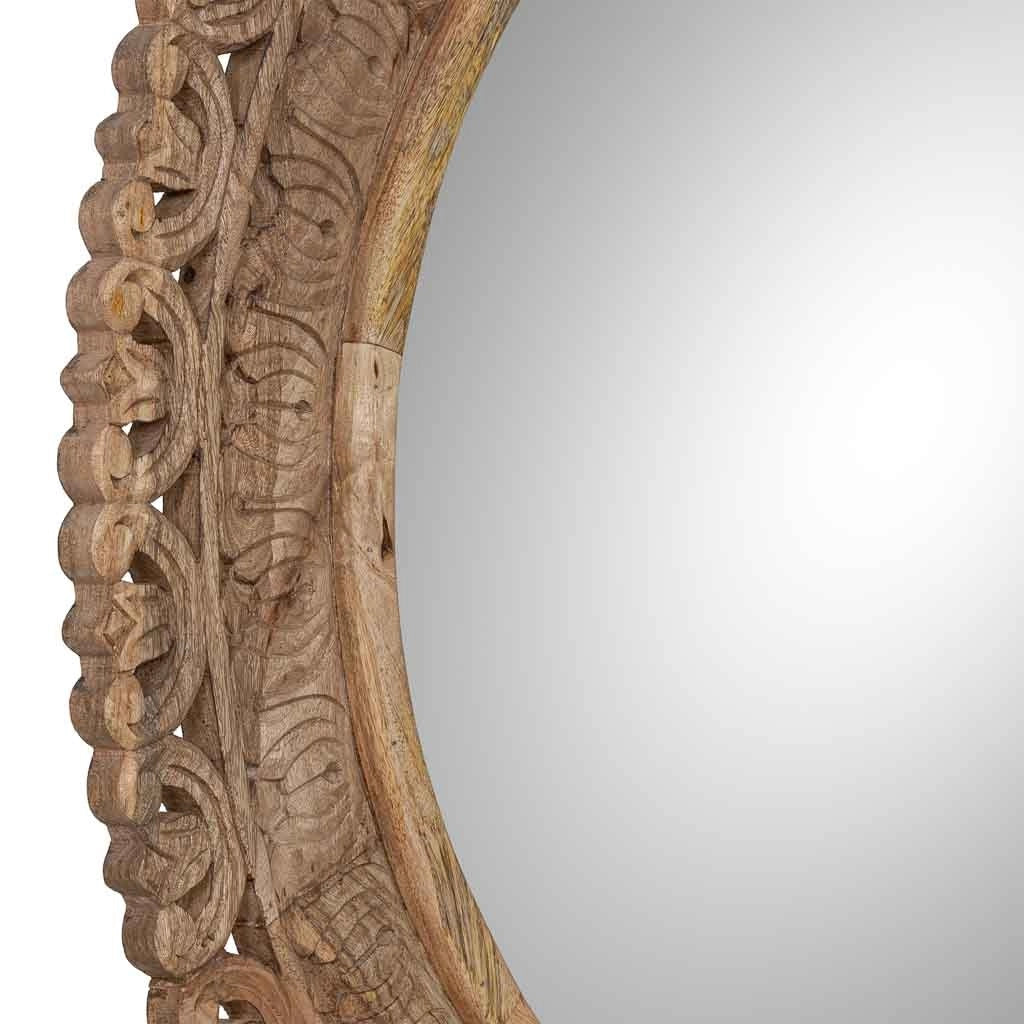Specchio in legno marrone 120x8x120 cm