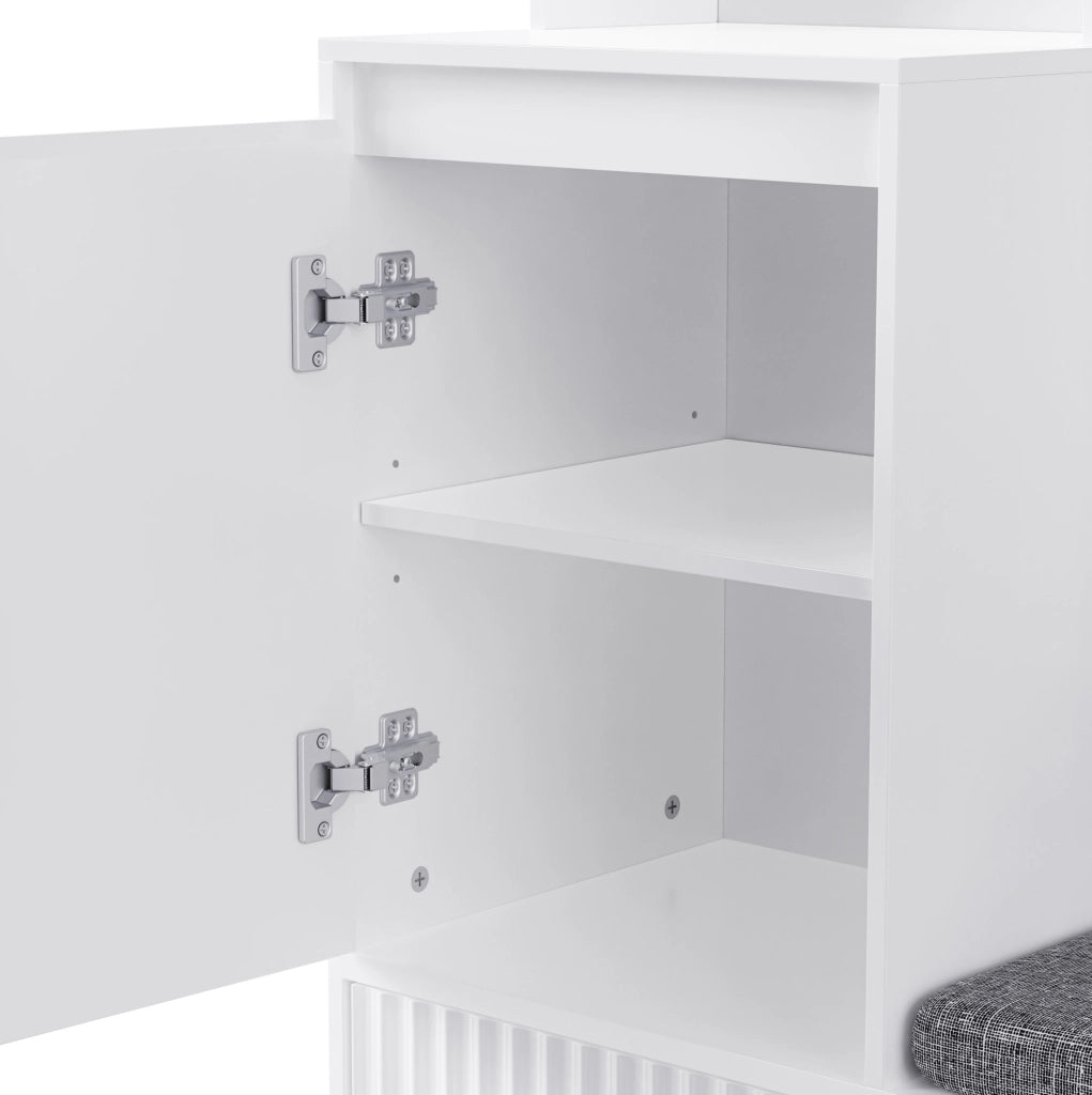 Set guardaroba da ingresso con panca e contenitore, bianco