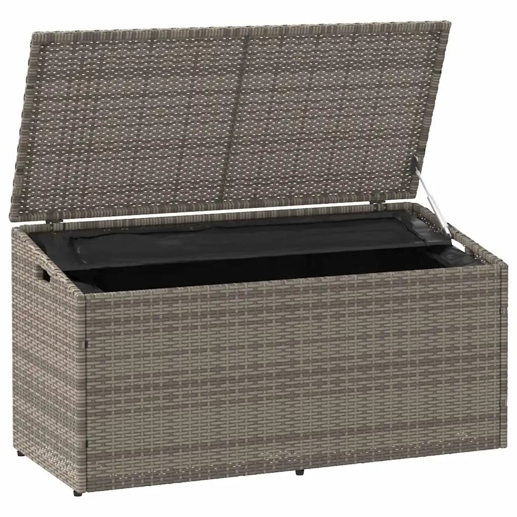 Baule da giardino grigio 110x50x58 cm in polyrattan 4104071