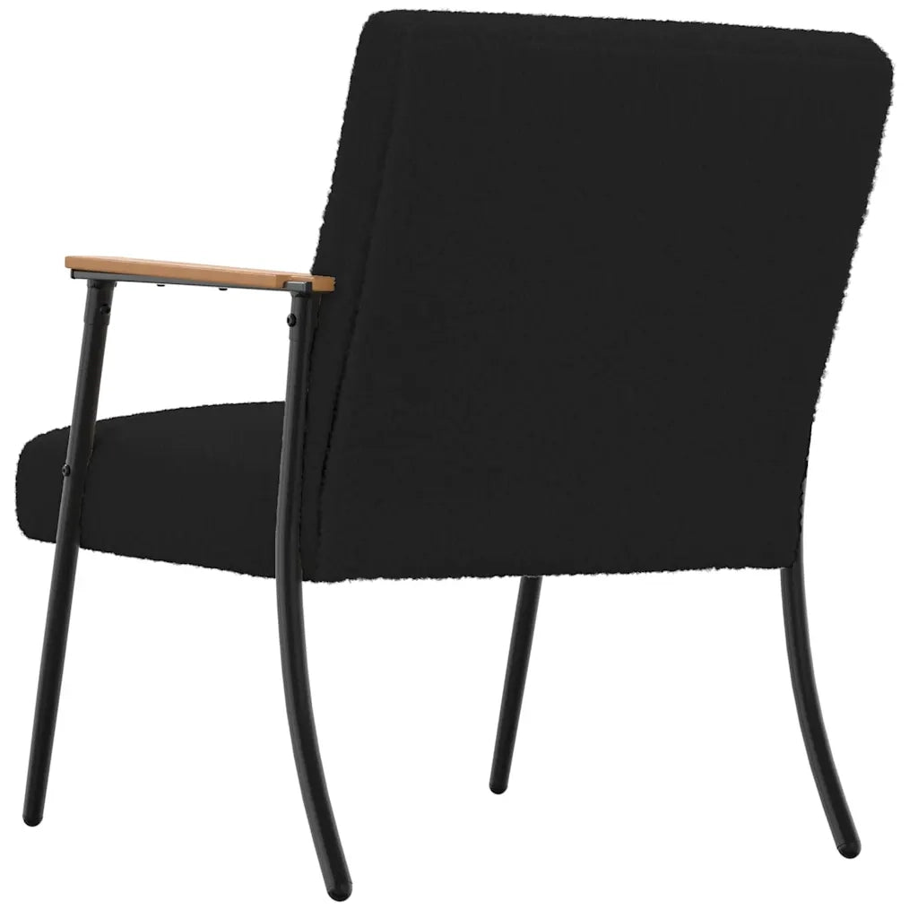 Divano Sedia-Poltrona-Poltroncina Nero Tessuto simile alla lana ricci