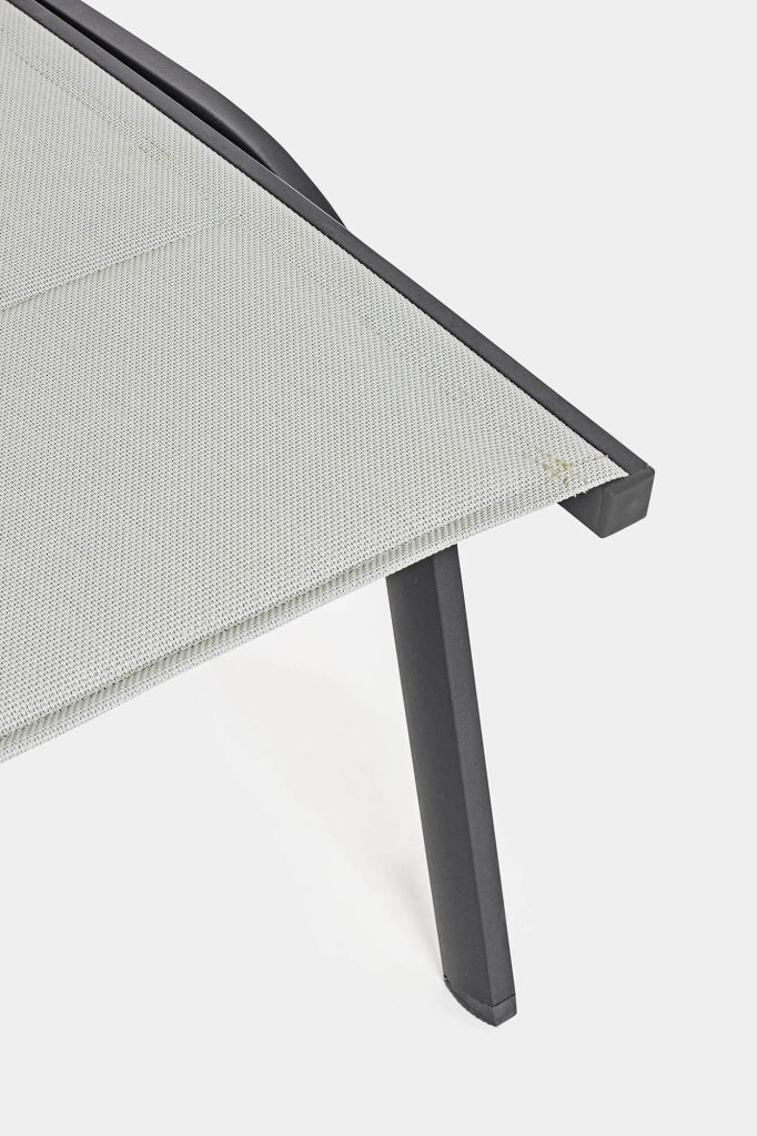 Lettino Prendisole da Giardino 61x192x105 cm con Ruote in Alluminio Antracite