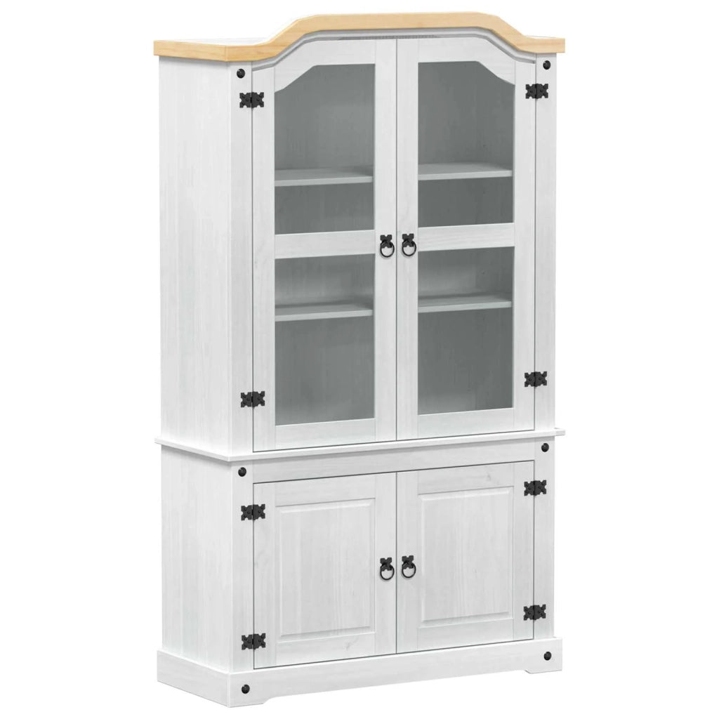 Vetrina Bianco 103.5 x 42 x 180 cm Pino massello