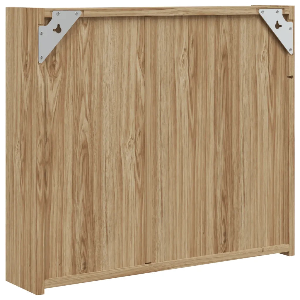 Armadietto Bagno con Specchio e LED-Mobile bagno con specchio Rovere 60x13x52 cm