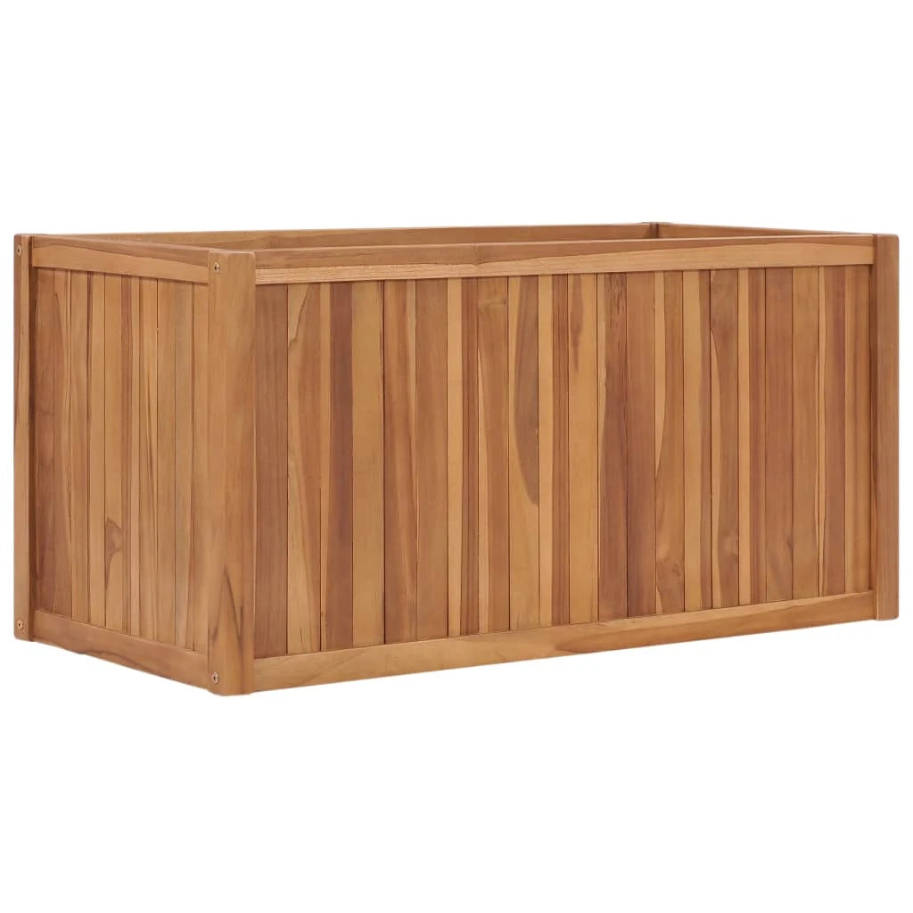 Fioriera rialzata per piante e fiori giardino 100 x 50 x 50 cm legno massello di teak 02_0000899