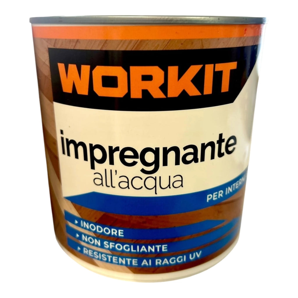 Impregnante ad Acqua Workit Castagno 750 ml Protettivo per Legno Interni ed Esterni