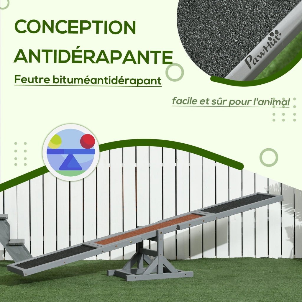 Giostra per Agility Dog ¨C zephmum ¨C Legno di Abete Pre-trattato, Grigio Antracite