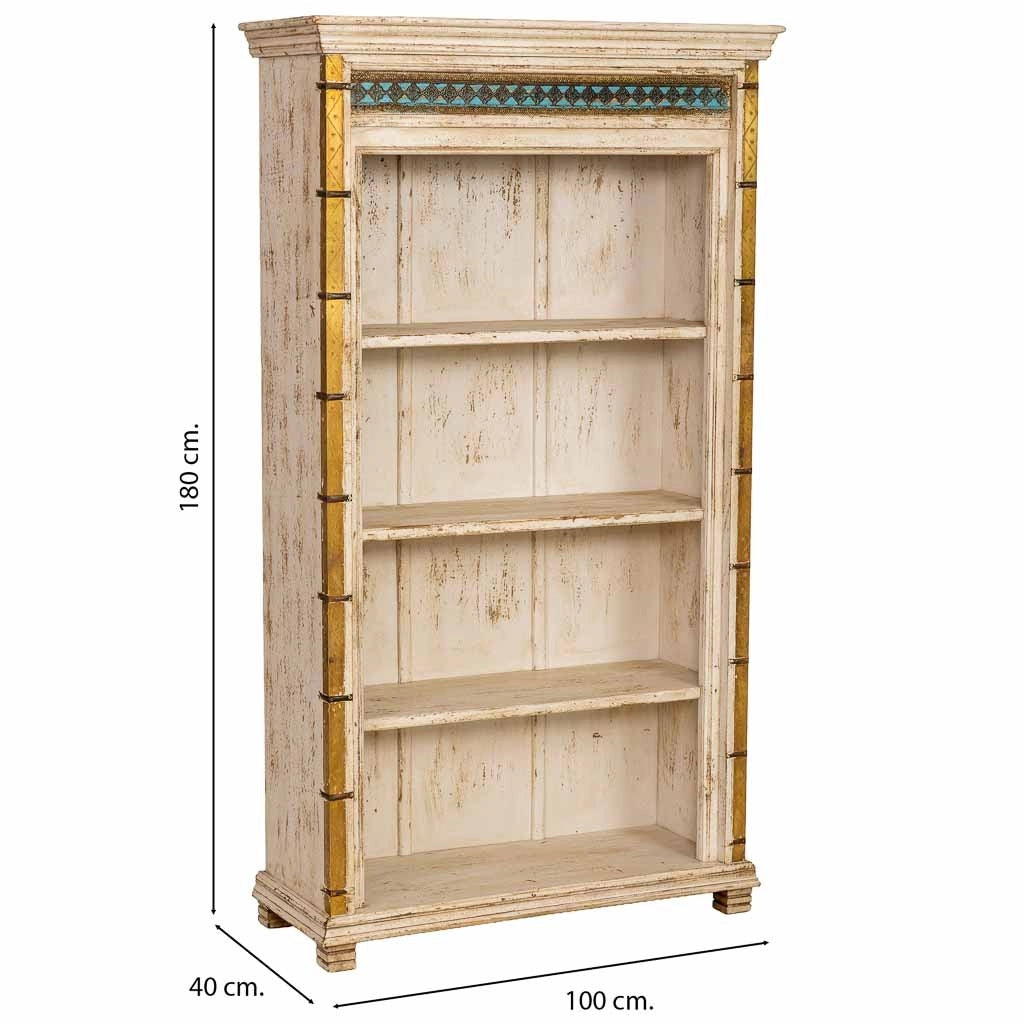 Libreria/scaffale in legno artigianale, 100x40x180h cm, bianco