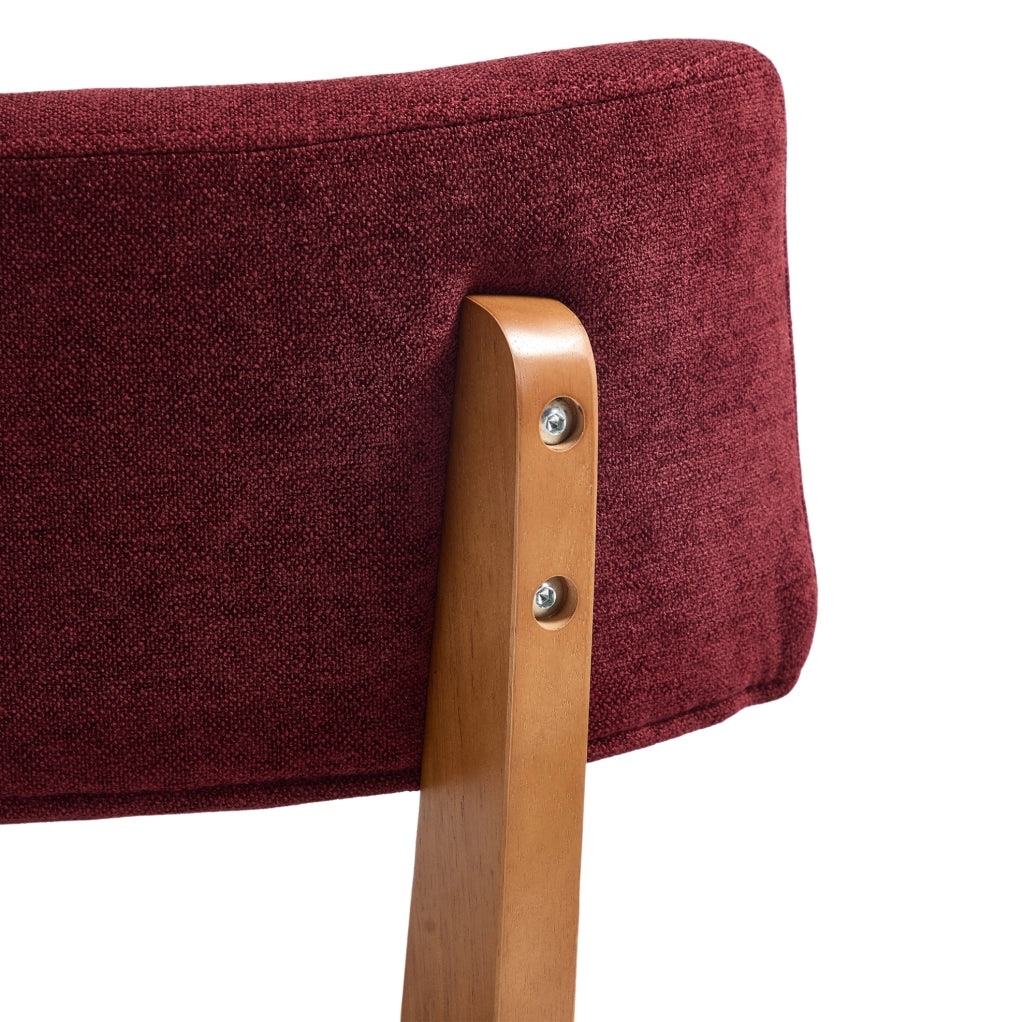 Sedia da pranzo imbottita in legno massello; 54;5 x 47 x 77 cm; rosso vino