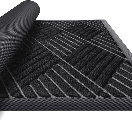 Mat di Protezione Antiscivolo per Porte Esterne e Interne - Tappeto di Gomma Idrorepellente 60 x 90 cm - Mat per Prevenire la Sporcizia e la Fango all'ingresso