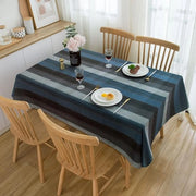 Telaio da tavola per festa, lavabile, blu/grigio, 180 x 140 cm, autunno, lino, lavabile, per Natale, festa, cucina, matrimonio, tovagliato, decorazione, rettangolare, schema di legno