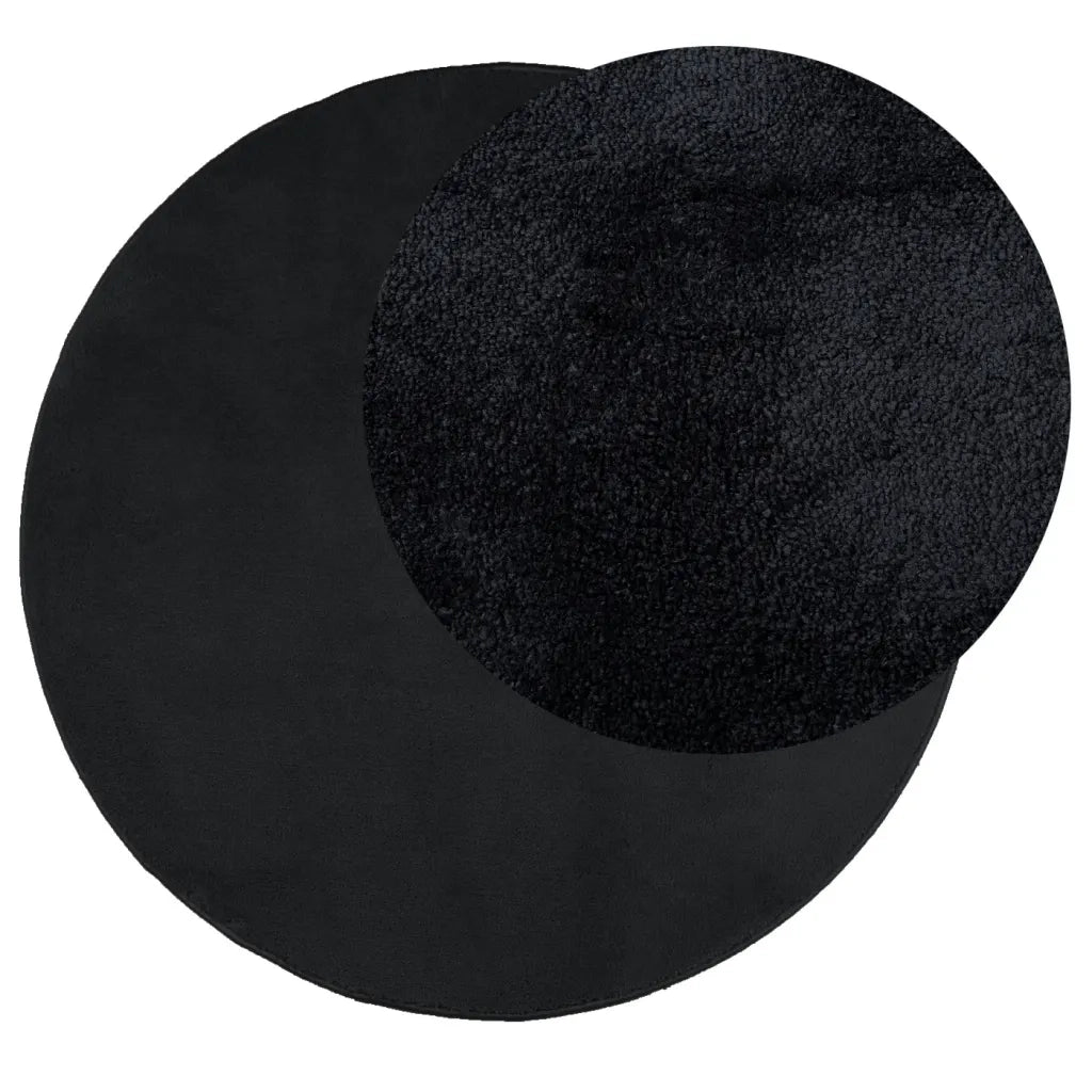 Tappeto OVIEDO a Pelo Corto Nero Ã˜ 120 cmcod mxl 92084