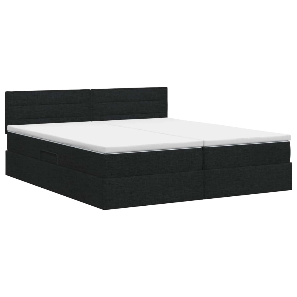 Letto con contenitore e materasso Nero 140 x 190 cm Velluto 3458558