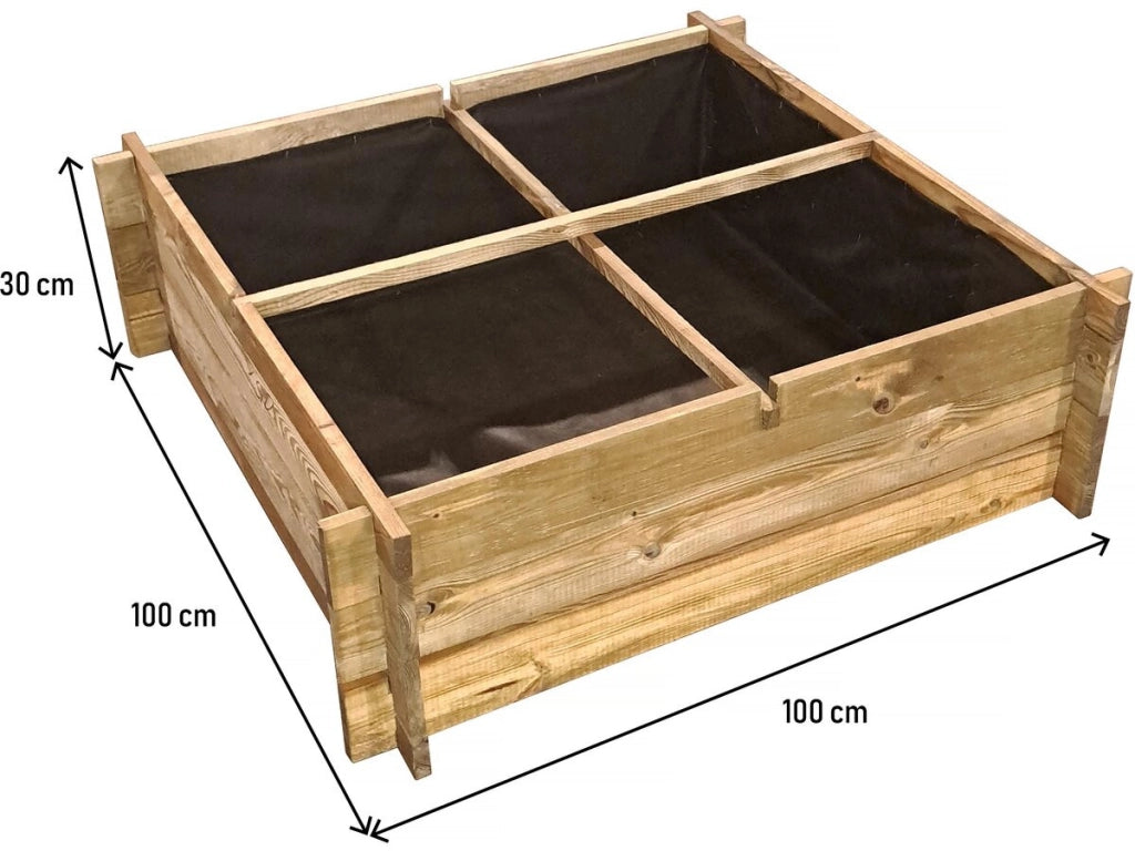 Orto in legno "Aroma" - 100 x 100 x 30 cm