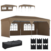 Tenda da giardino pieghevole ¨C zephmum ¨C beige 6x3 m impermeabile
