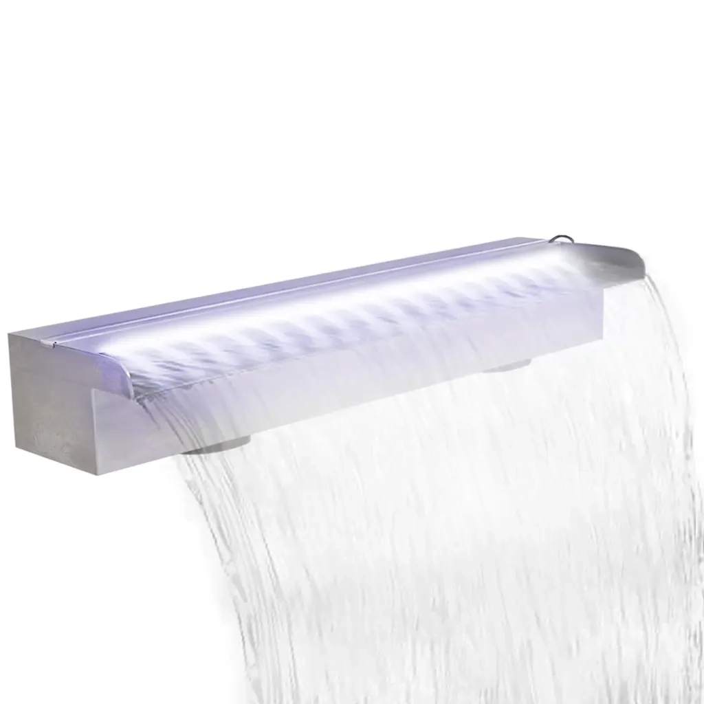 Cascata per Laghetto Rettangolare con LED in Acciaio Inox 60 cm CFW6502072