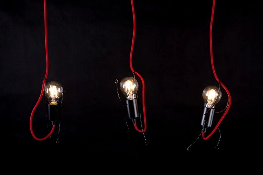Emibig Bobi 3 lampadario nero/rosso 3xE27 15W metallo