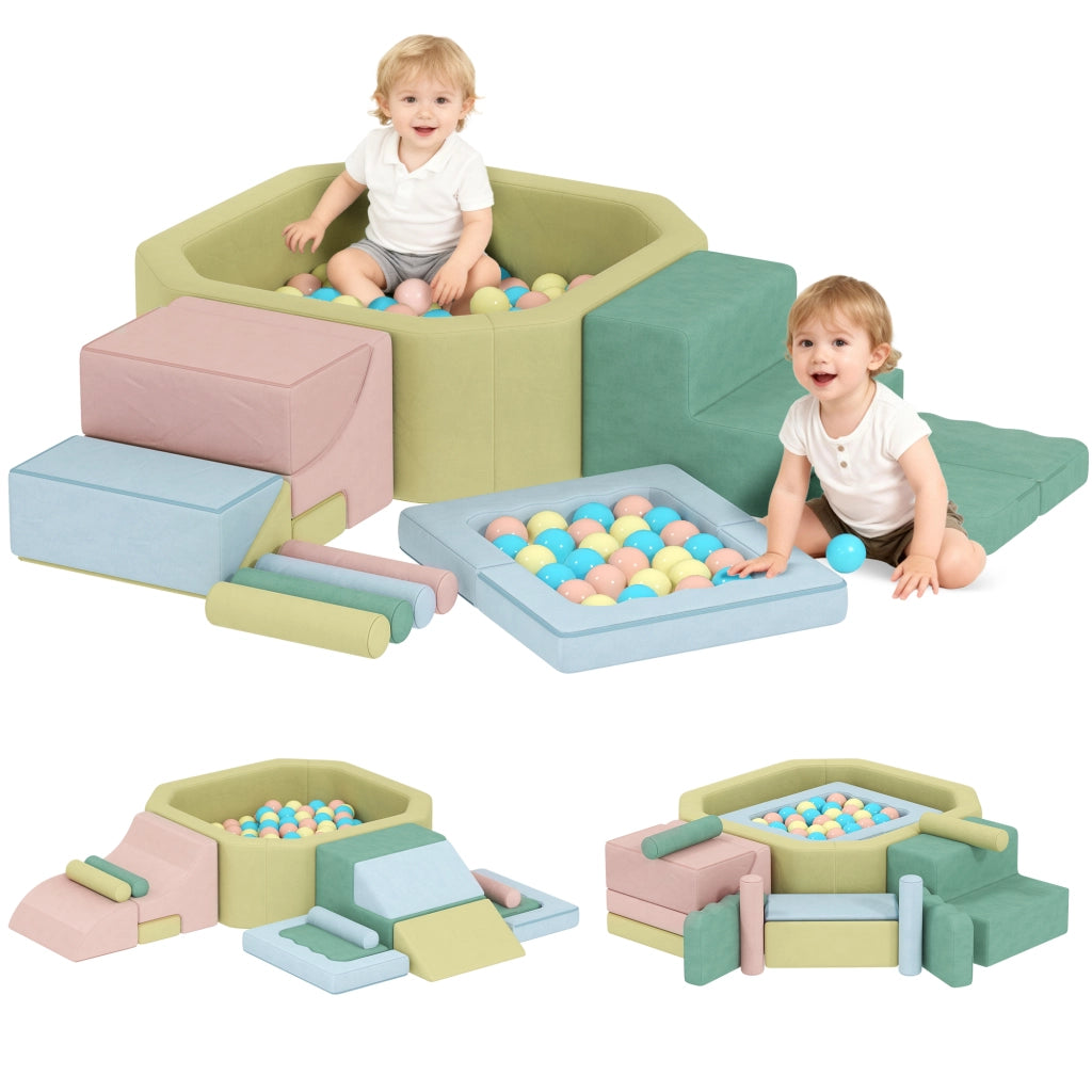 Set gioco morbido 15 pezzi con 200 palline colorate ¨C Xylo ¨C Schiuma per bambini